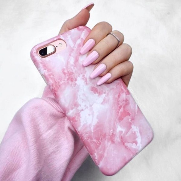 Marble Phone Cases in Pink, White & Black - Picture 1 of 8